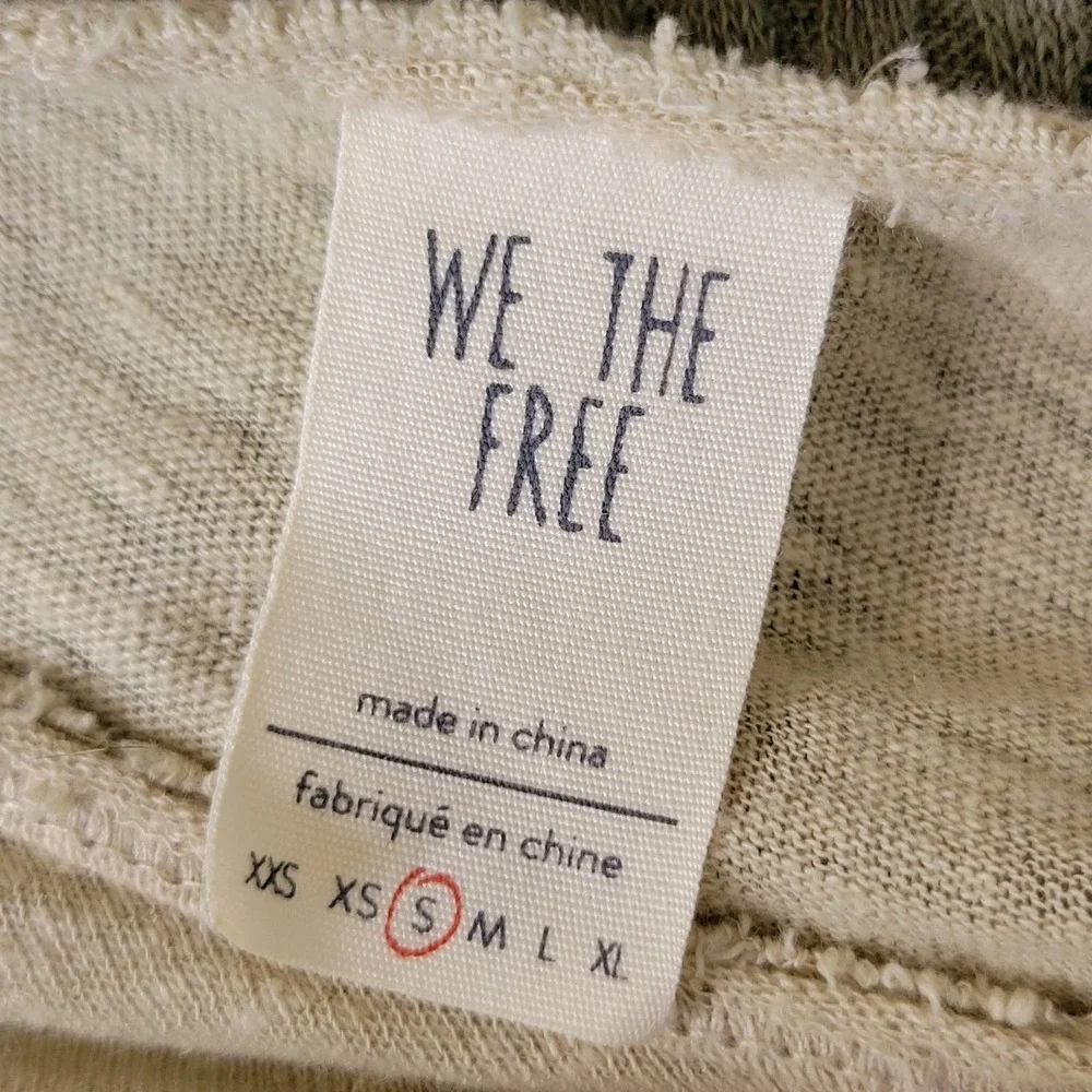 Free People Sundial Dip Dye Thermal Tee Size Small‎